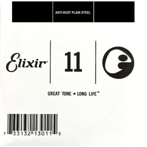 Elixir 13011 Anti-Rust Plated Plain Steel .011, Single Guitar String