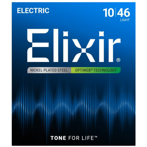 ELIXIR ELECTRIC NICKEL PLATED STEEL WITH OPTIWEB COATING - 19027