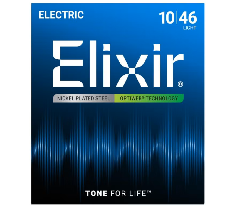 ELIXIR ELECTRIC NICKEL PLATED STEEL WITH OPTIWEB COATING - 19027
