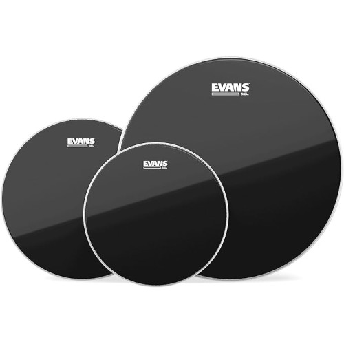 Evans Drum Heads - Black Chrome Tompack, Rock (10 inch, 12 inch, 16 inch) - ETP-CHR-R