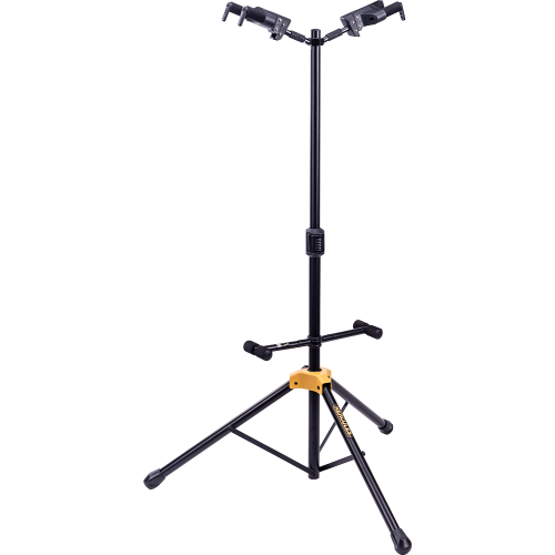 HERCULES  GS422B PLUS AUTO GRIP SYSTEM (AGS) DOUBLE GUITAR STAND, FOLDABLE BACKREST