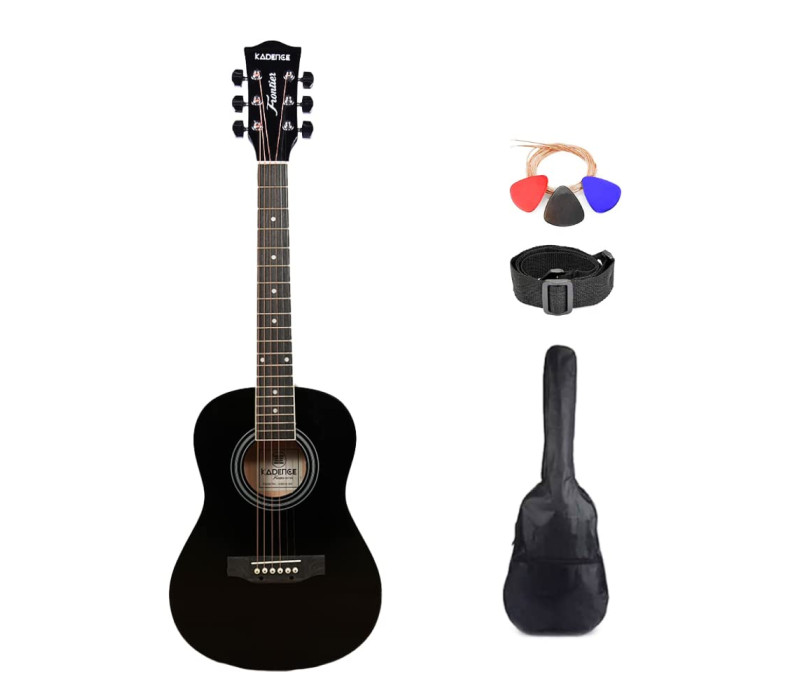 Kadence Frontier Series | Black 34″ Acoustic Guitar with Combo