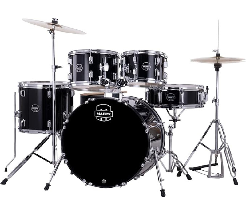 MAPEX CM5294FTCDK Comet Series Drum Set, Standard Size, Dark Black