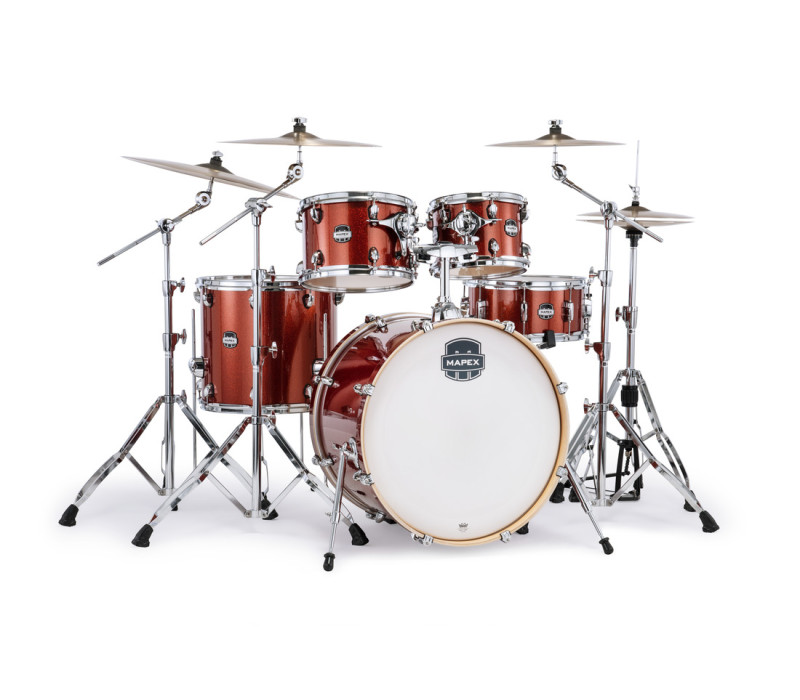 Mapex MA529SFOR MARS BIRCH 5 PIECE SHELL PACK WITH HP6005 HARDWARE PACK (BLOOD ORANGE SPRAKLE)