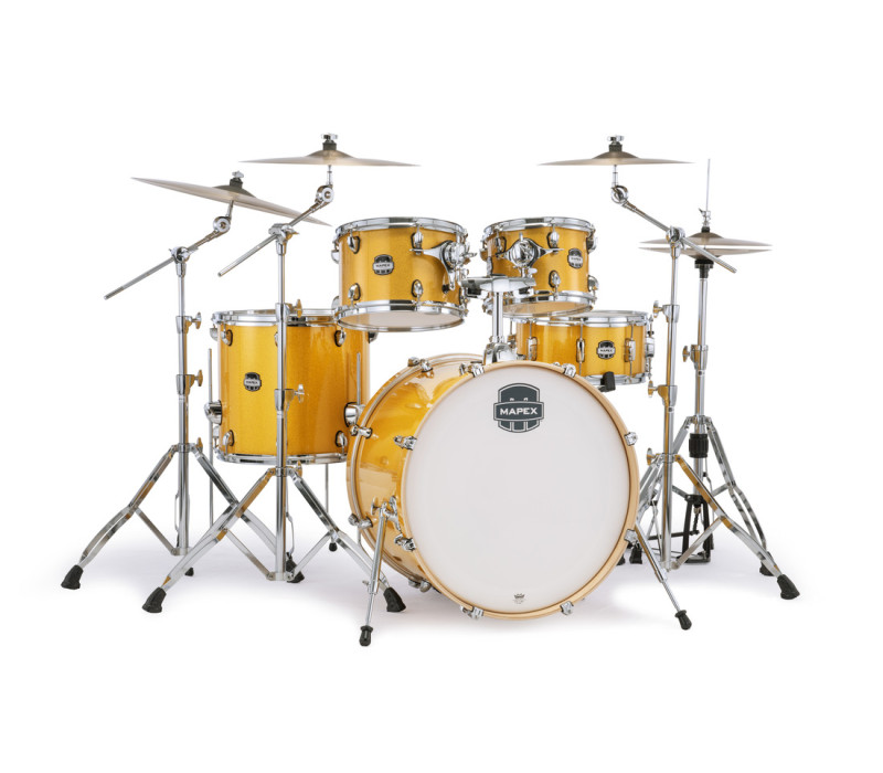 Mapex MA529SFYD MARS BIRCH 5 PIECE SHELL PACK WITH HP6005 HARDWARE PACK (SUNFLOWER SPRAKLE)